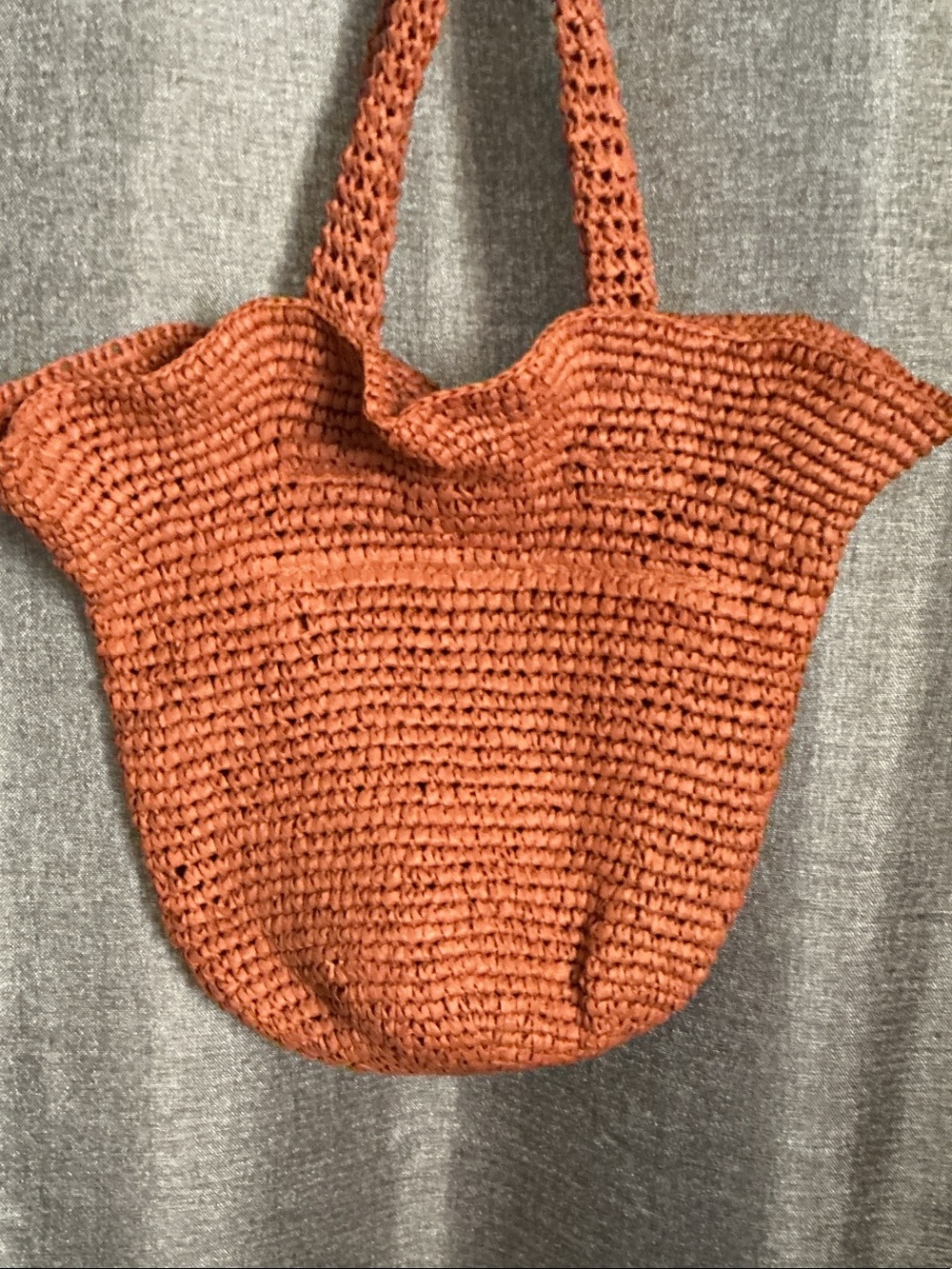 212 Collection Handwoven Crochet Tote Bag in Orange